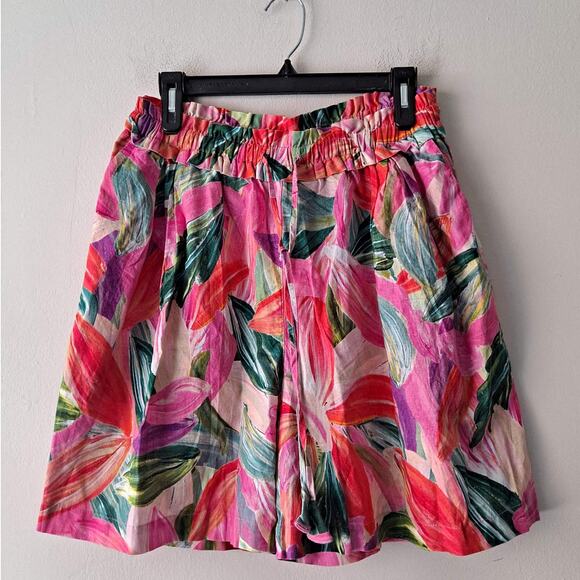 Thought Womens Adella Hemp Tropical Floral City Shorts Multicolor Size 12 NWT - Picture 7 of 16